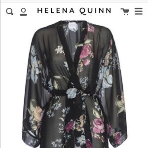 Helen Quinn Sheer Dark Floral Robe